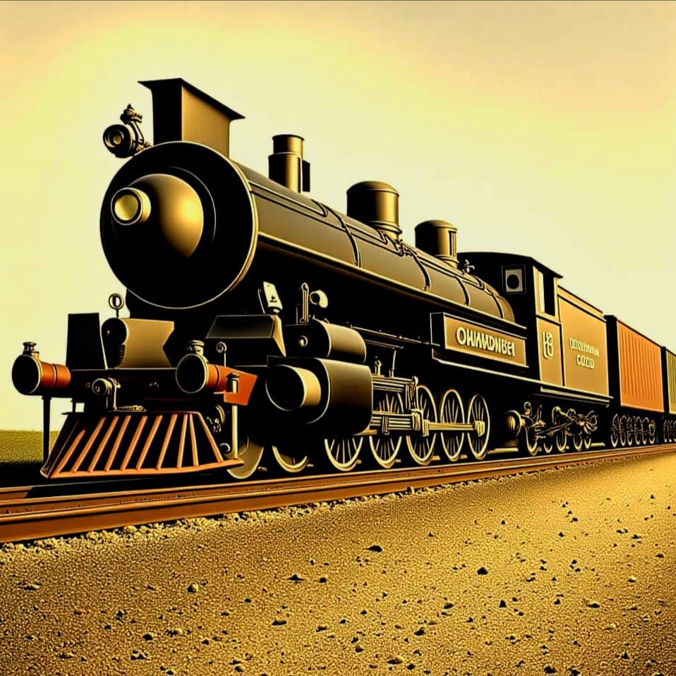 Vintage Steam Train in a Whimsical Aesthetic