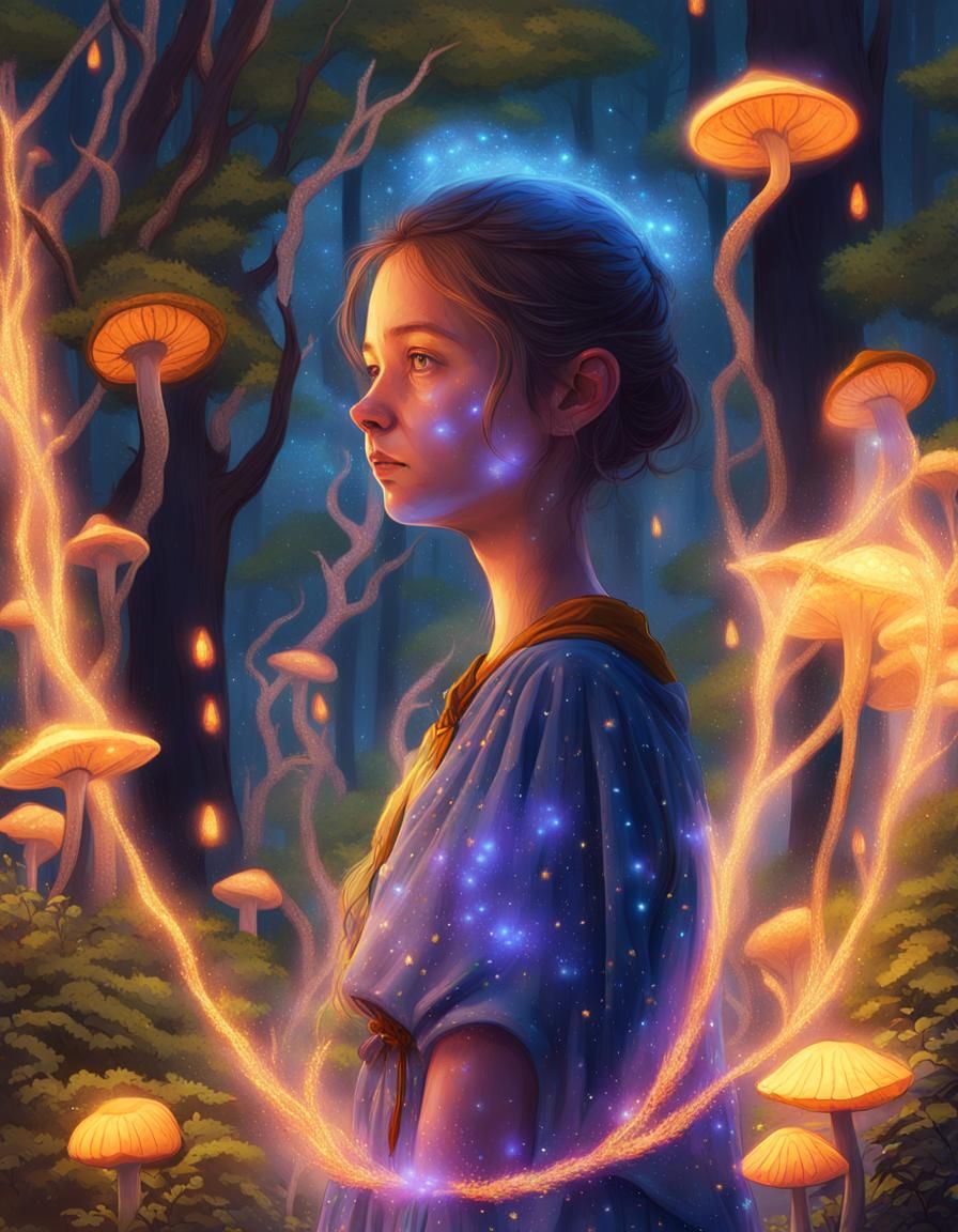 Girl in Enchanted Forest Concept Art