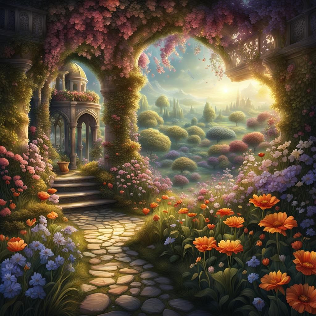 A wonderful morning, full of songs and flowers,