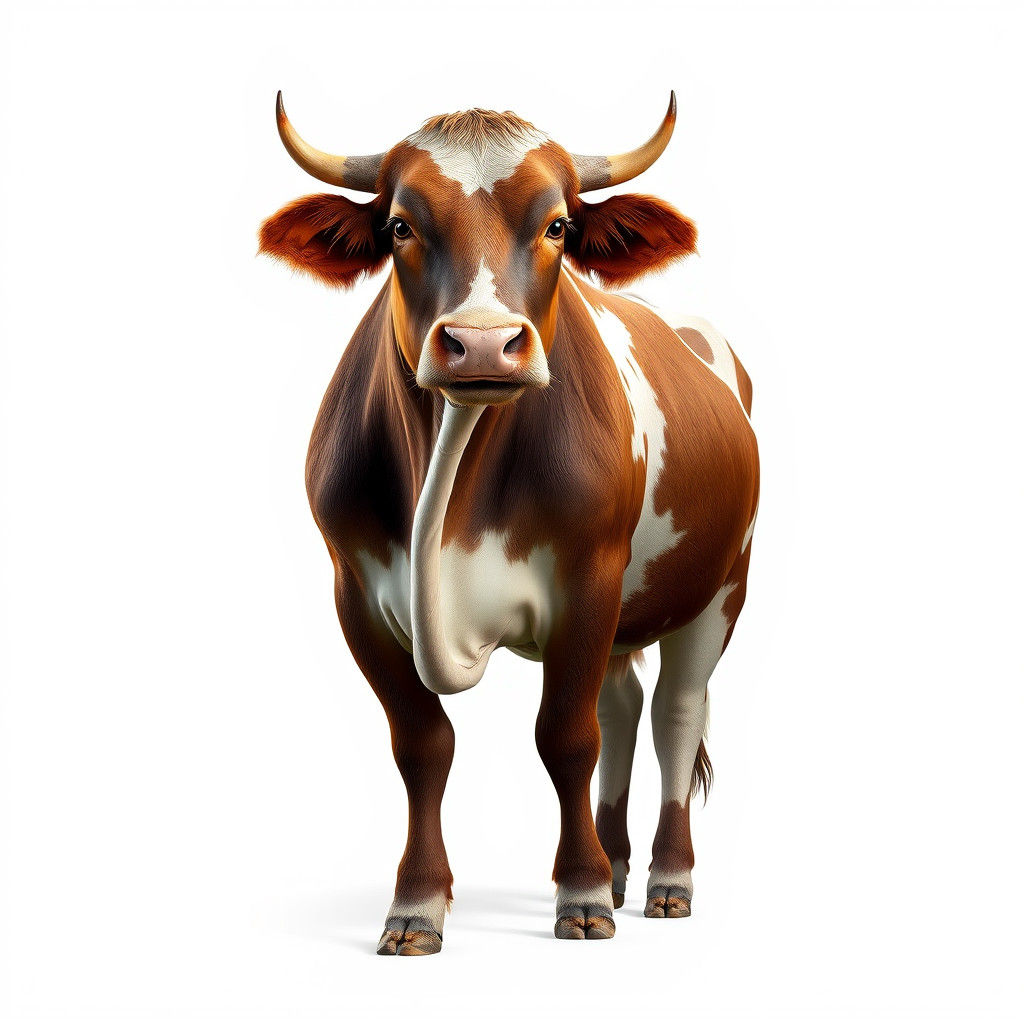 Majestic Cow Portrait in Detailed Matte Painting