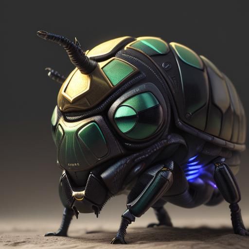 Anime-Inspired Human Scarab Beetle in 3D
