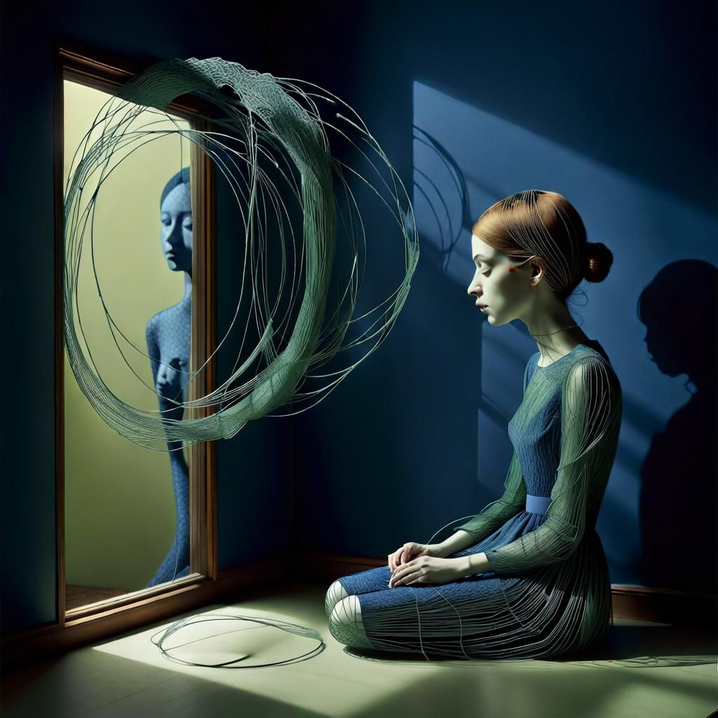 Lonely Figures in Surrealist Style