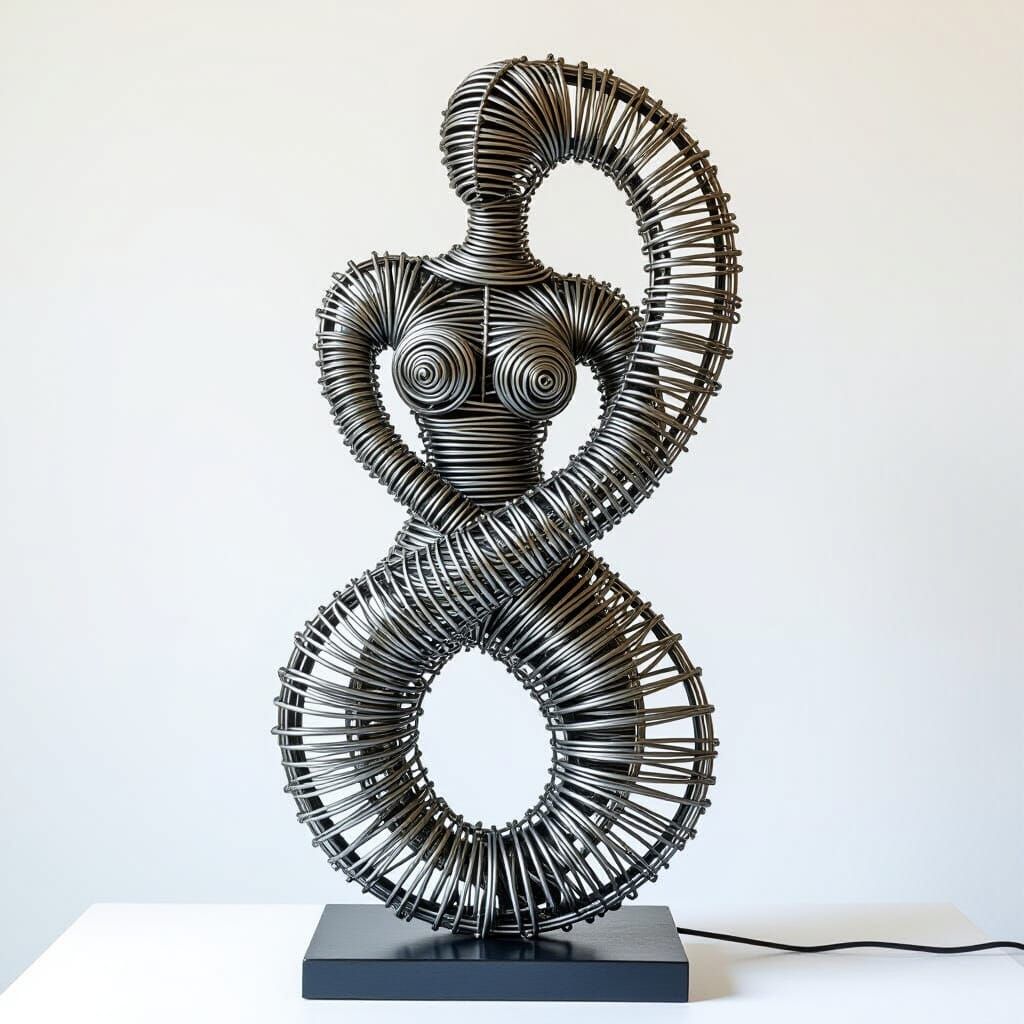 Abstract Wire Sculpture in Organic Style