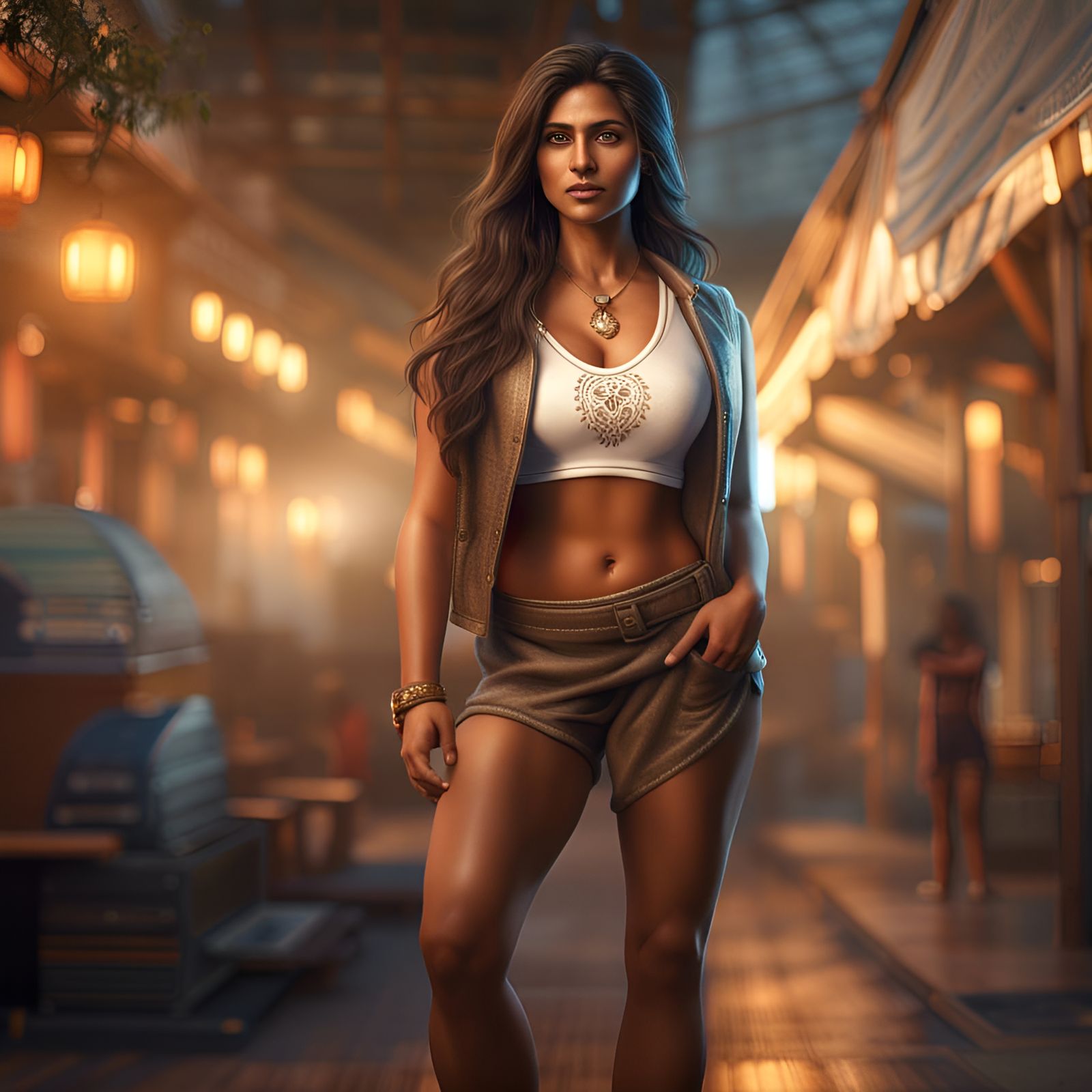 Realistic Photo of an Indian Woman in a Bar