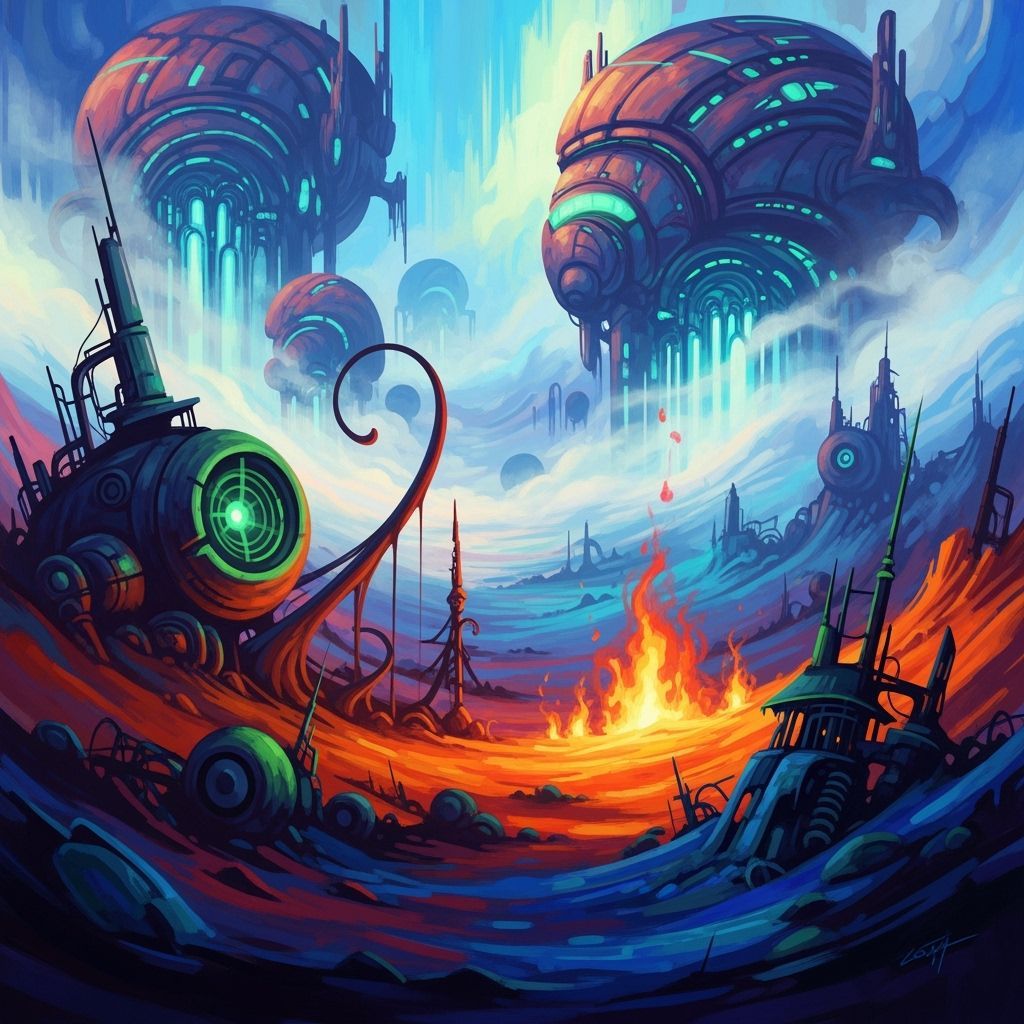 Vibrant Abstract Dreamscape in Contemporary Style