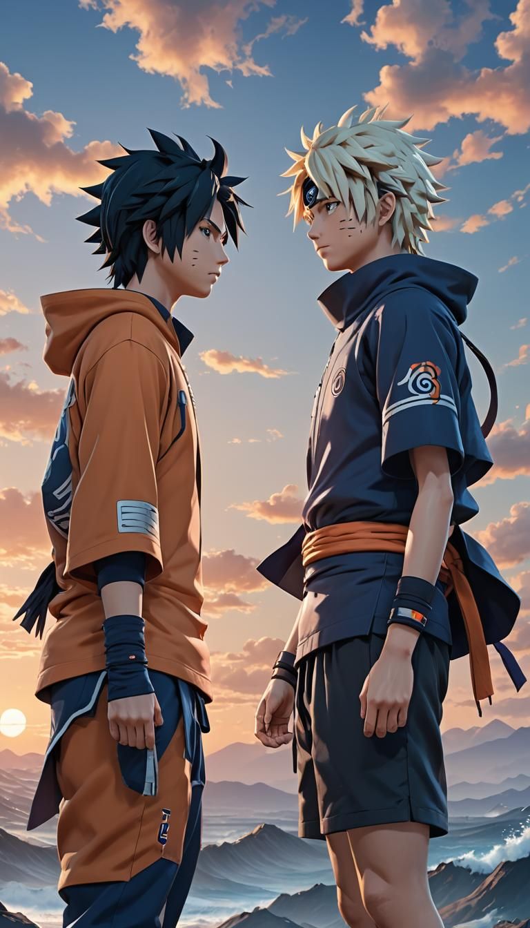 Hyperrealistic 3D Anime Art: Naruto and Sasuke