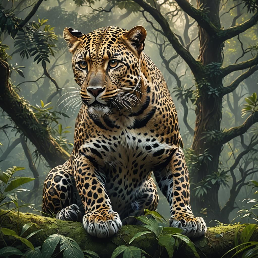 Elusive Leopard Gliding Through Dense Jungle