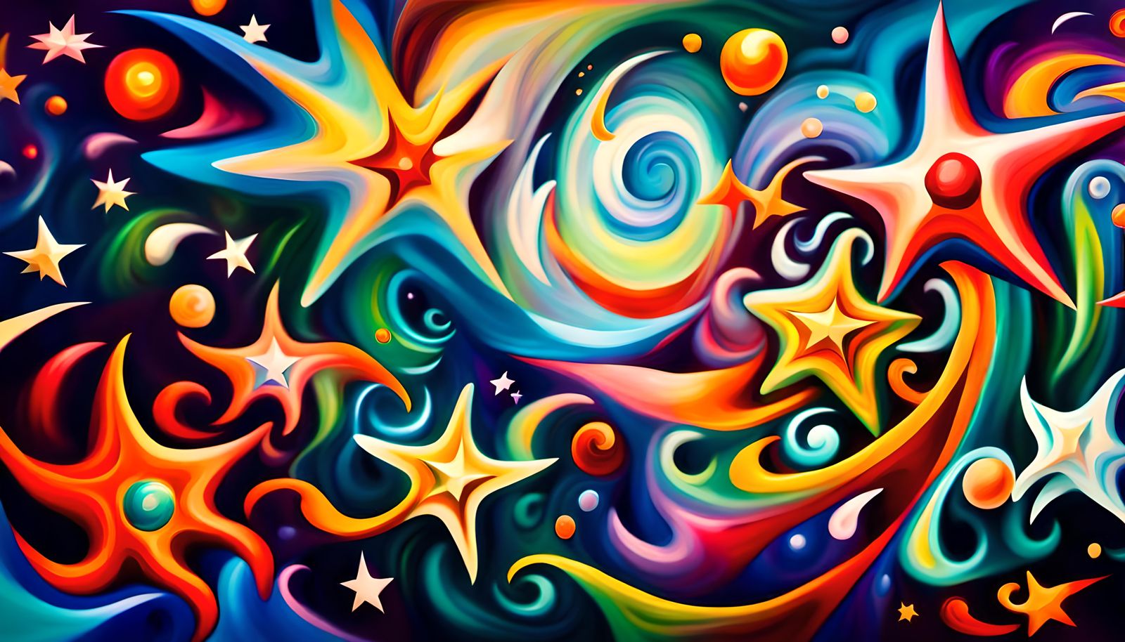 Iridescent Plasma Maelstrom of Newborn Stars: Impasto Style