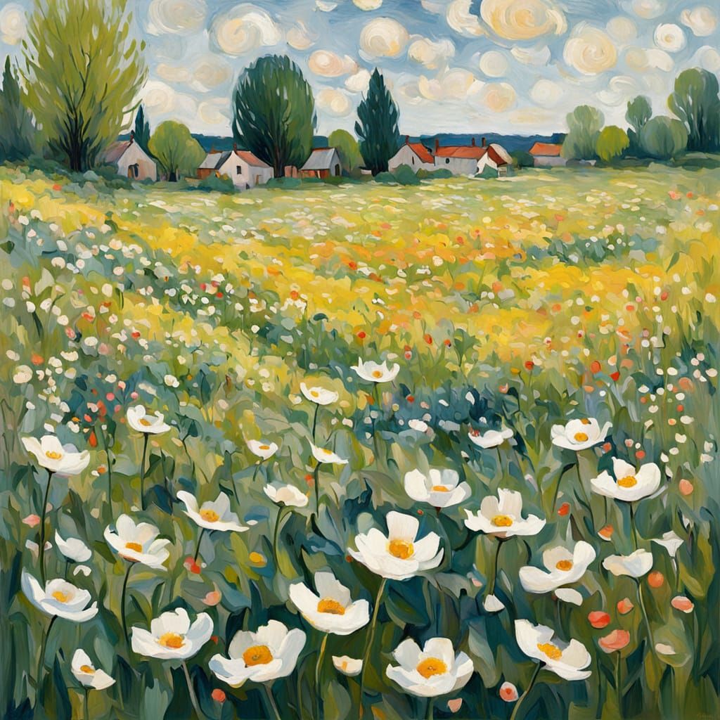 Whimsical Windflowers in Soft Impressionist Light