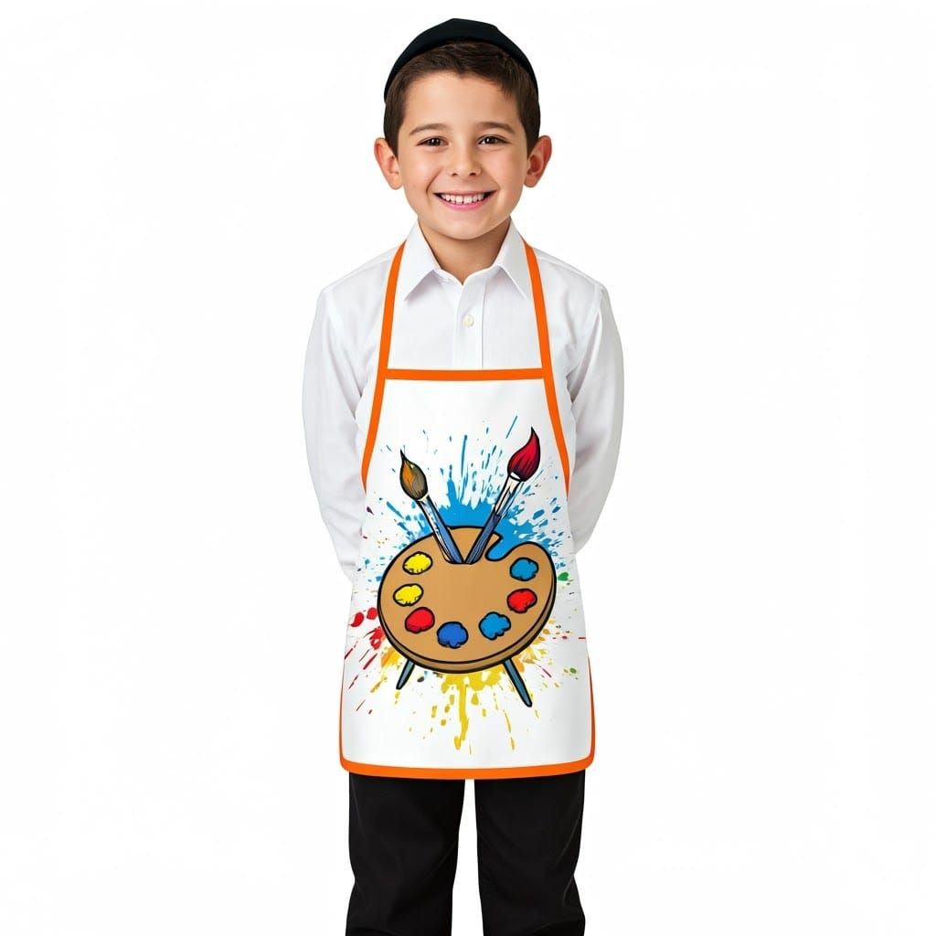 Vibrant Artist's Apron in Whimsical Style