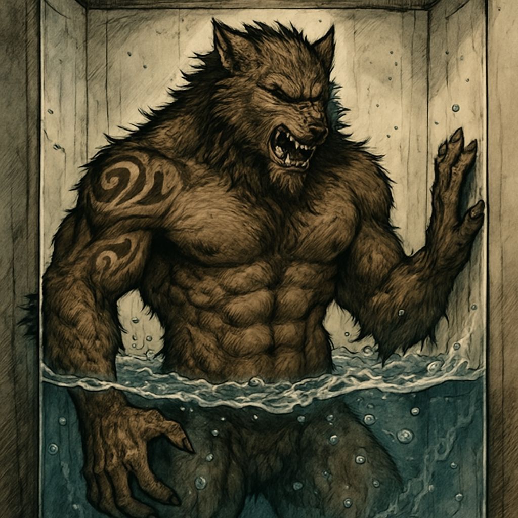 Tribal Werewolf Trapped in Flooding Box
