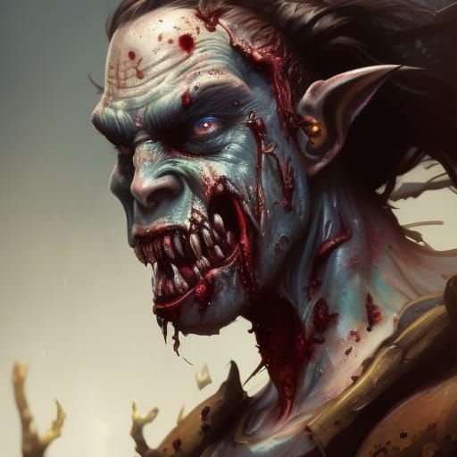 Hyperdetailed Zombie Orc Portrait in 8K