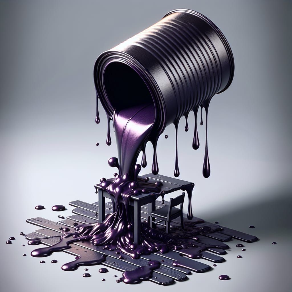 Metallic Purple Paint Spill: Digital Matte Painting
