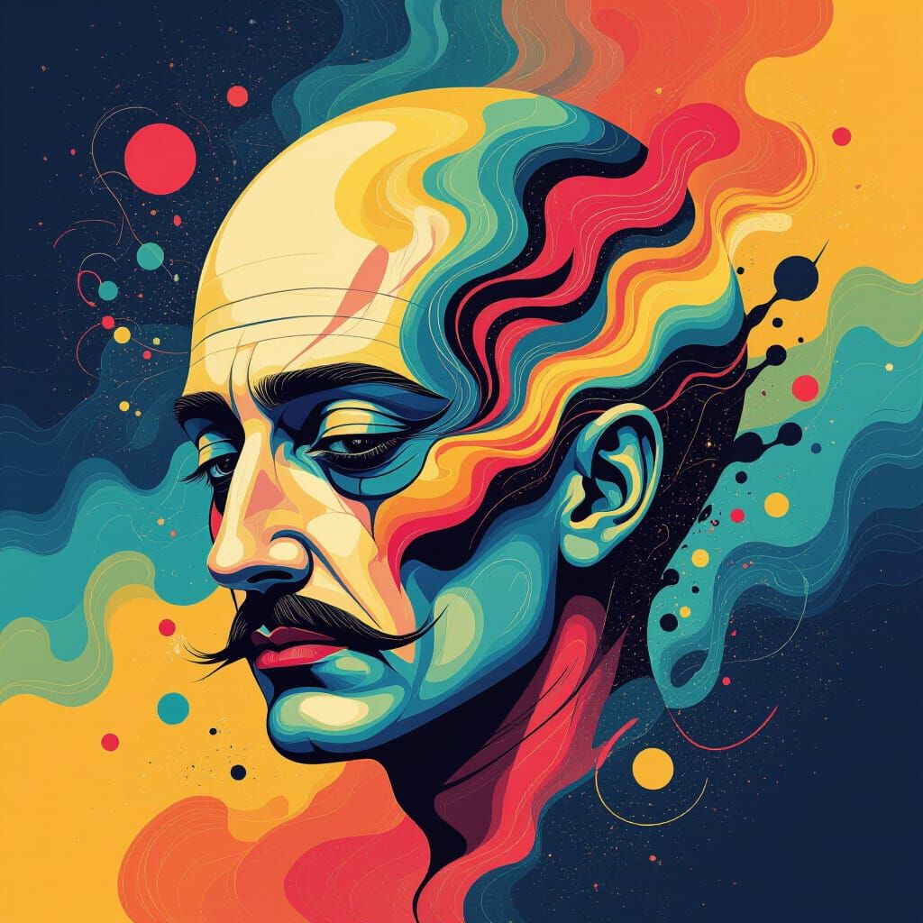 Surreal Brain Splatters in Vibrant Surrealist Style