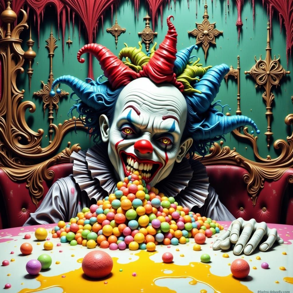 Mr. Chuck Up the clown looking hungry