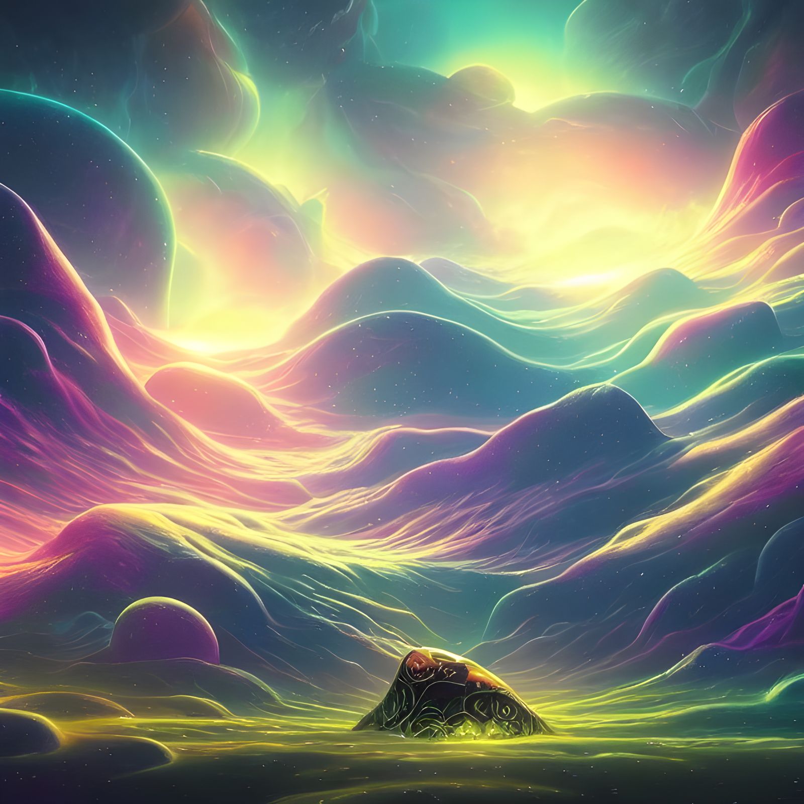 Cosmic Landscape Rendered with Octane and Parallax