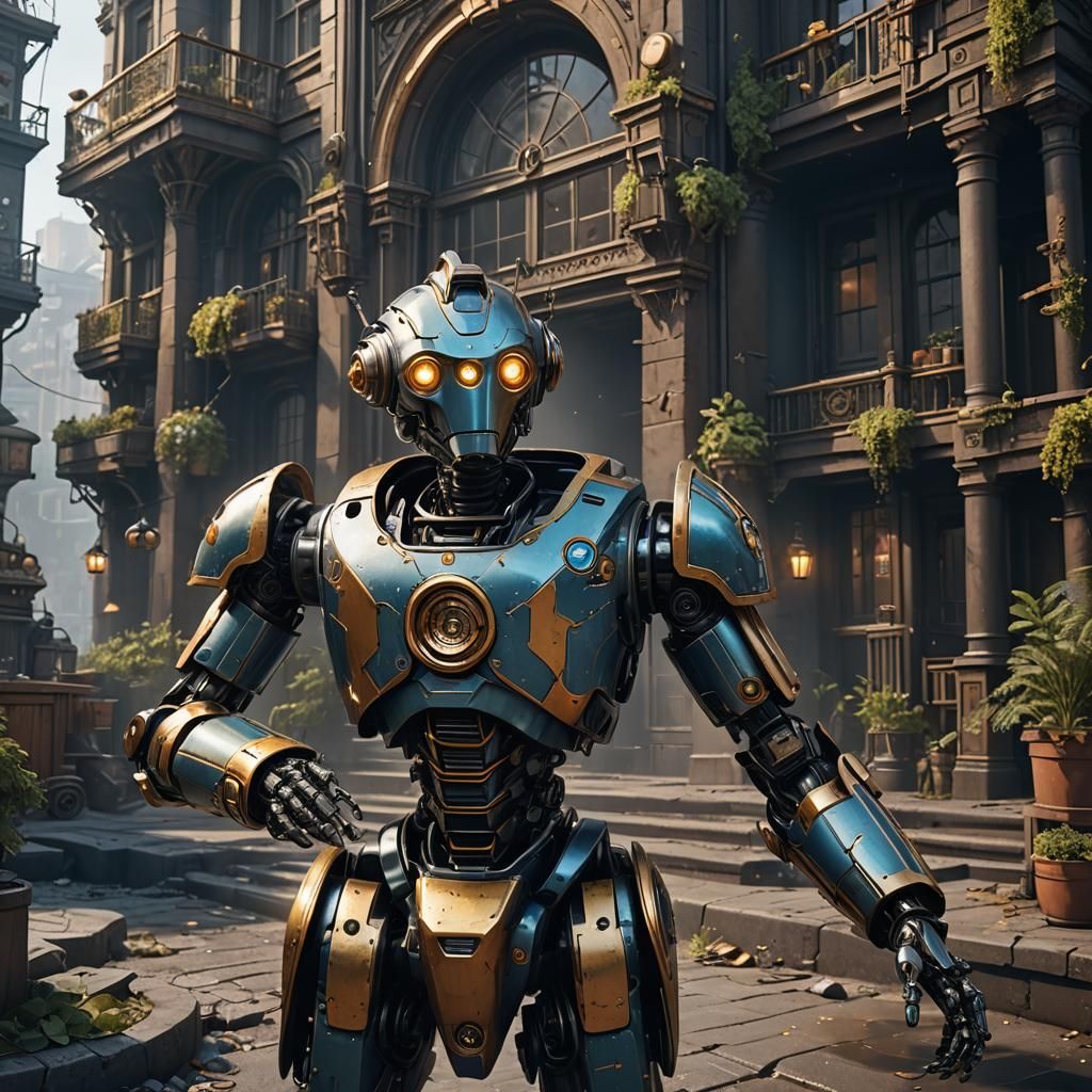 Detailed Robot Butler Concept Art