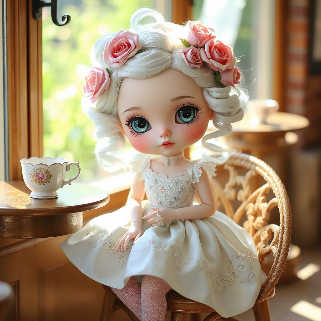 Kawaii Rococo Doll in Sunlight Cafe