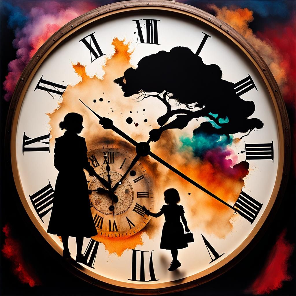 Girl and Grandmother: Illusion of Time in HDR