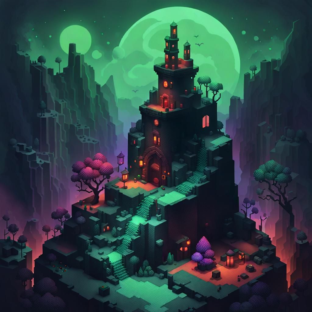 Necropolis Isometric Video Game World