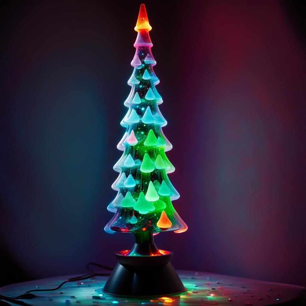 Glowing Crystal Lava Lamp Christmas Tree