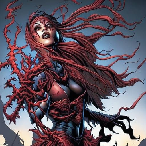 Beautiful female zombie eating a severed limb