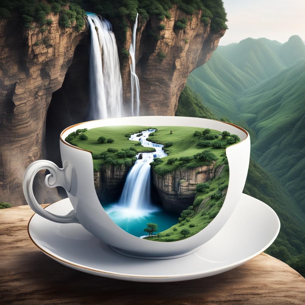 Surreal Teacup Hot Spring Oasis