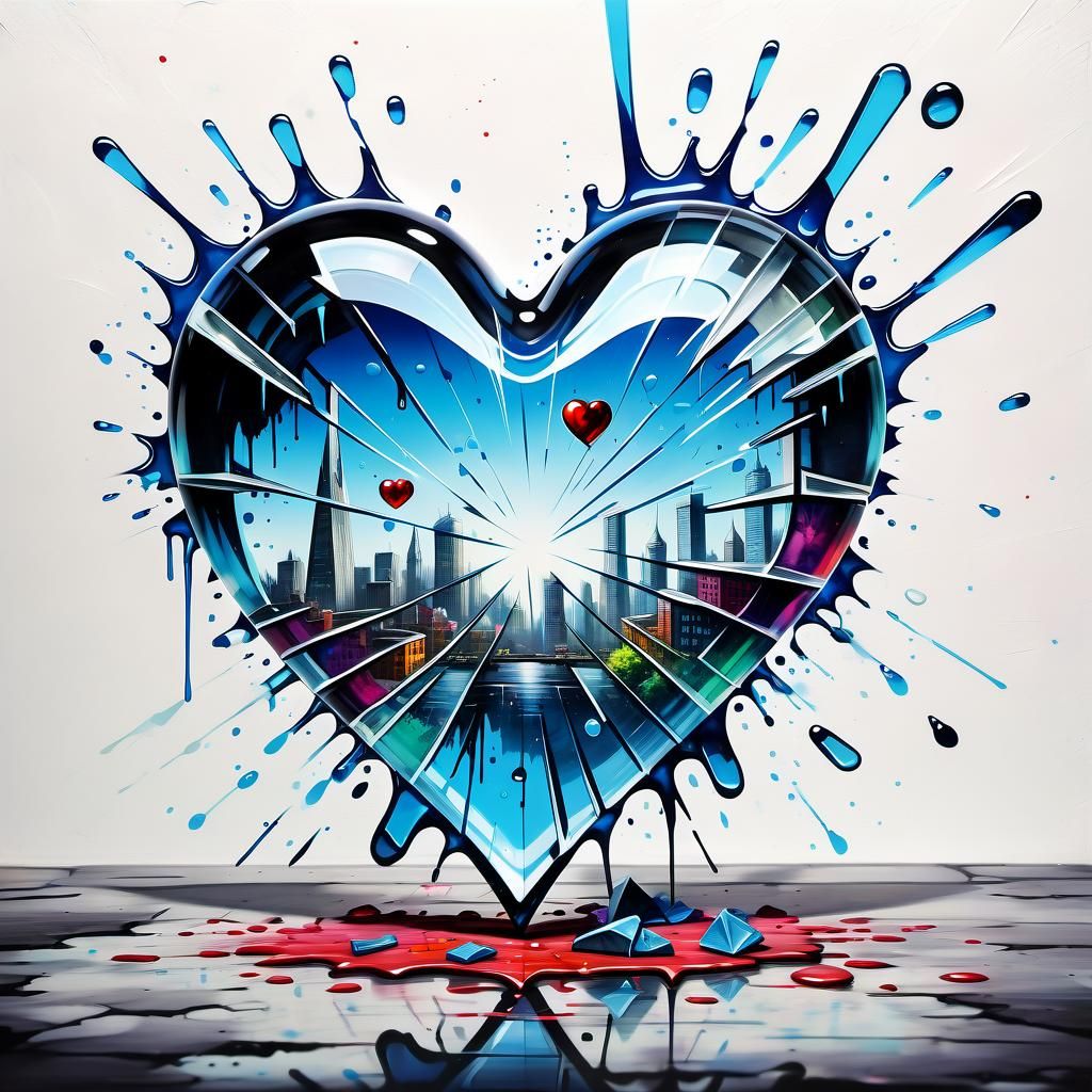 A glass heart shattered ,