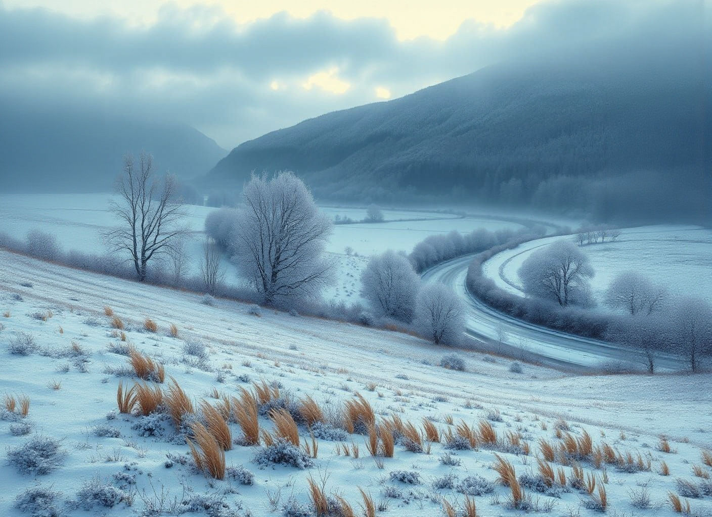 Mystical Celtic Winter Landscape as Digital Art
