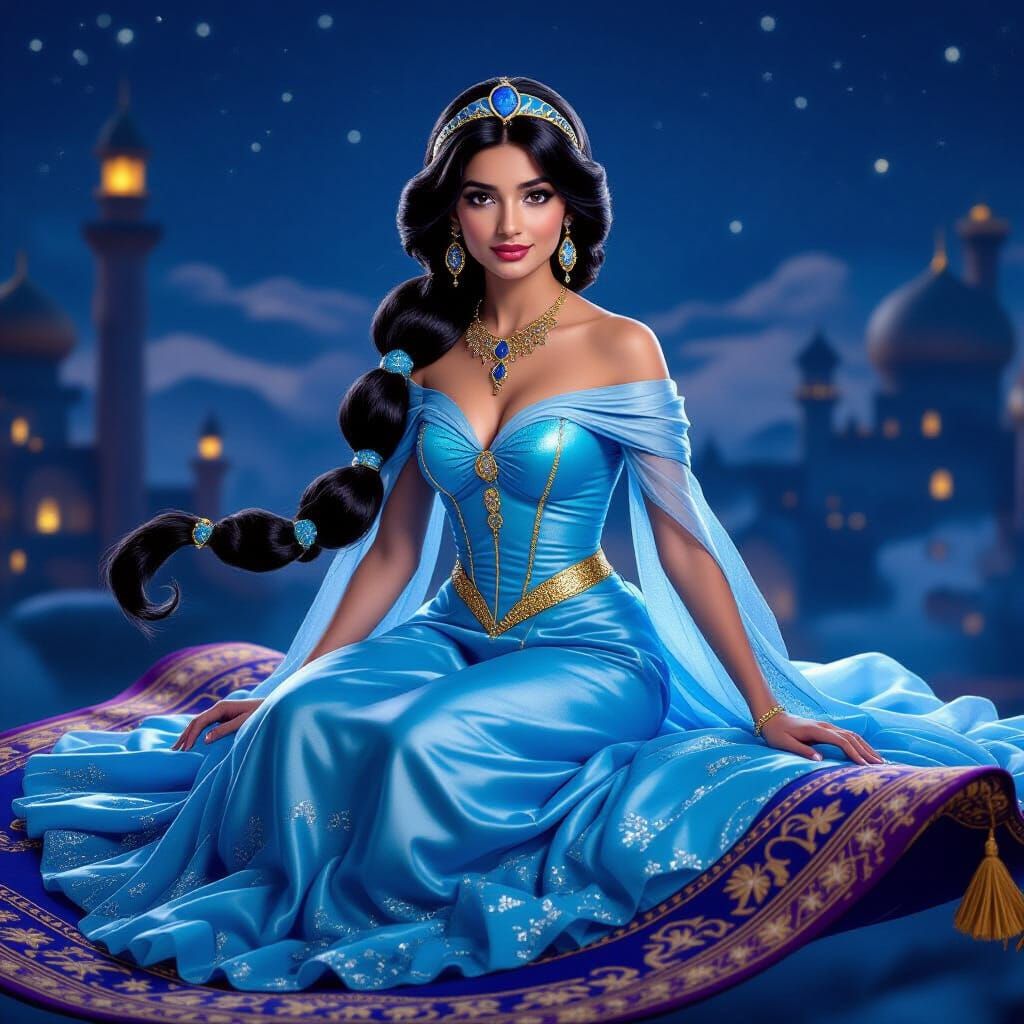 Photorealistic Princess Jasmine with Aladdin