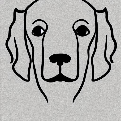 Minimalist Dog Face Silhouette in Picasso Line Art