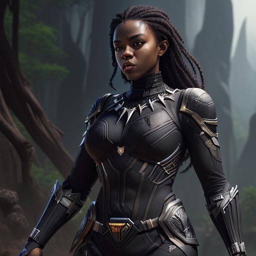 Black Panther Ranger in Detailed Matte Painting