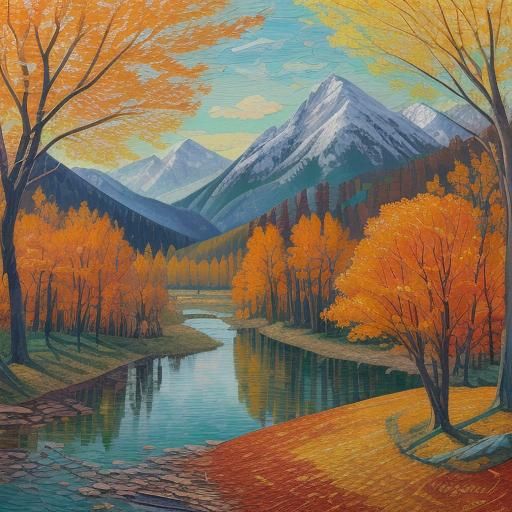 Autumn Trees Paper Cut in Impressionist Style