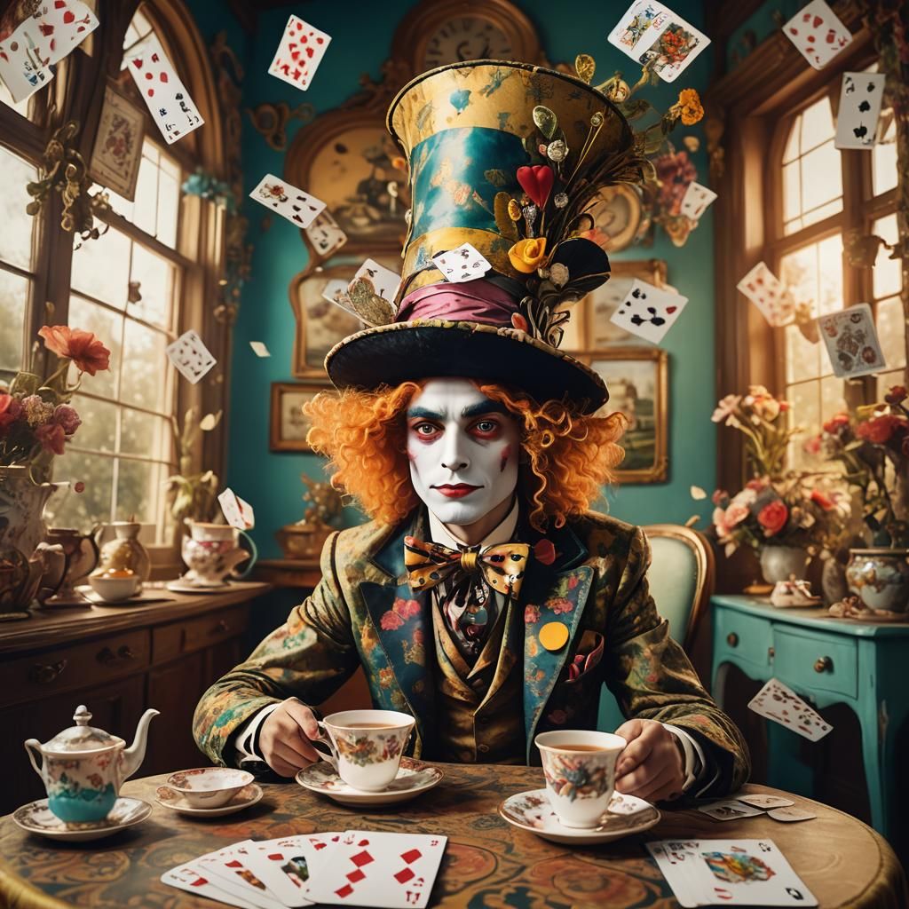 Mad Hatter's Surreal Tea Party as Dreamscape