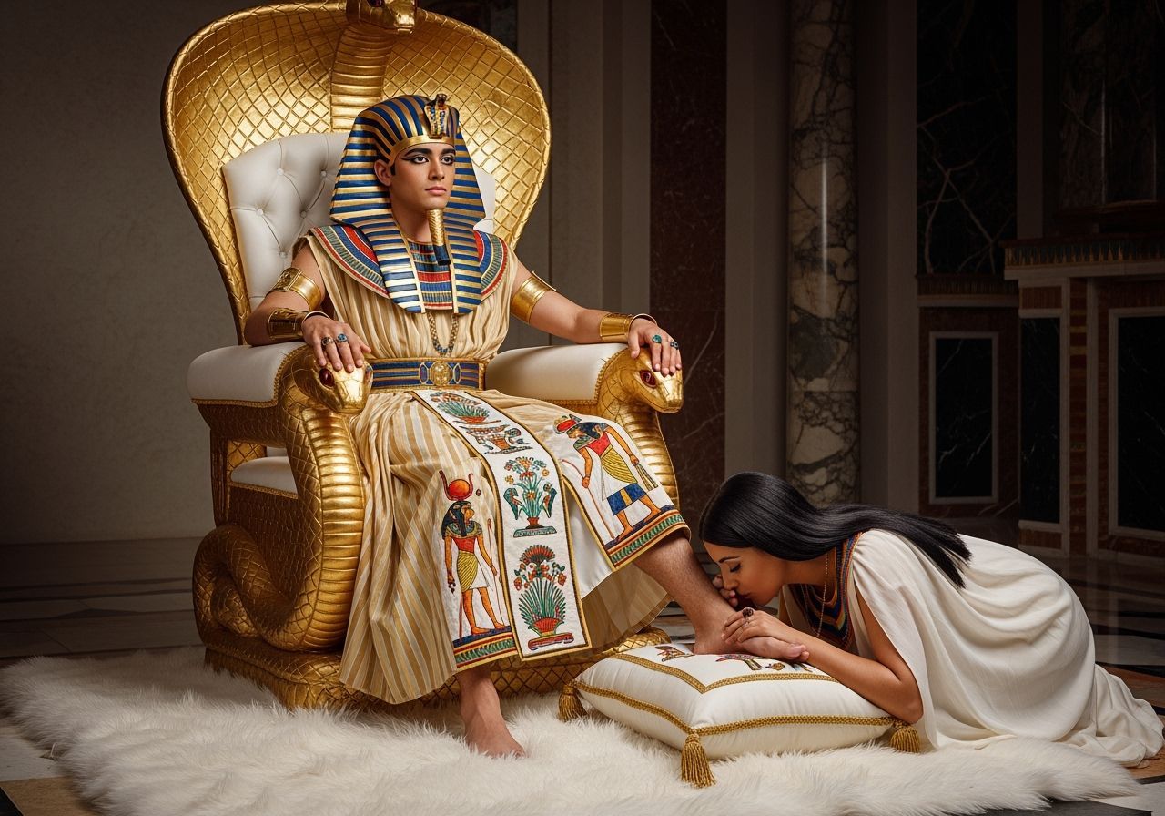 Pharaoh on Throne in Royal Palace