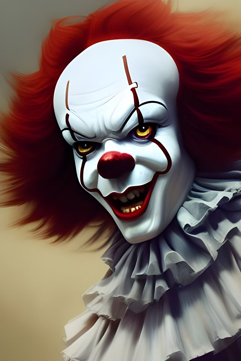 Menacing Pennywise Portrait in Hyperdetailed Digital Art