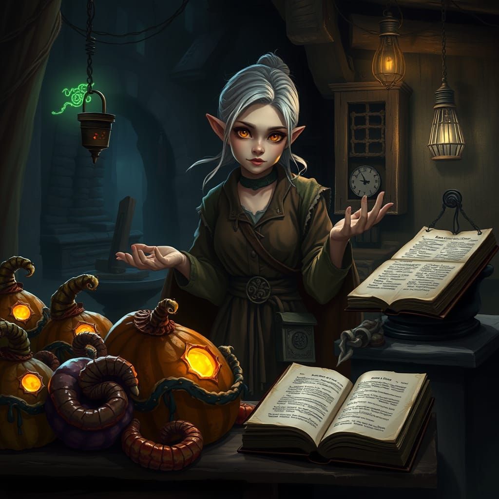 Mystical Marketplace Scene with Mutated Foods and Enchanted ...