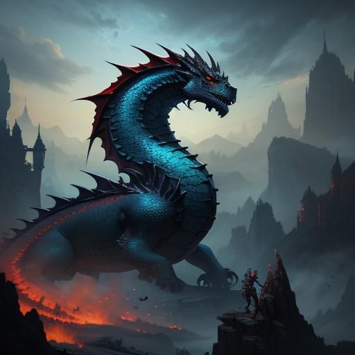 Fantastical Dragons in Detailed Digital Painting