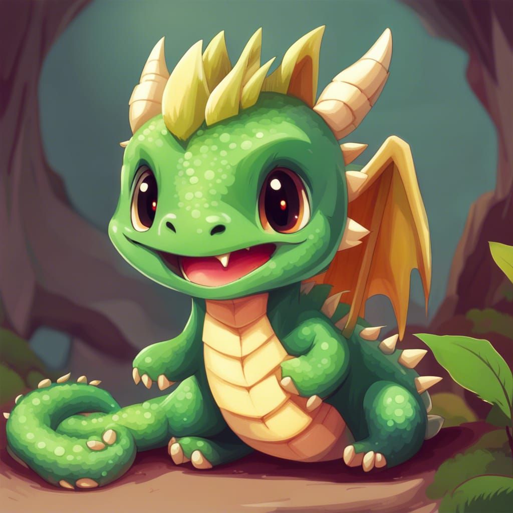 Cute Kawaii Baby Dragon Artwork