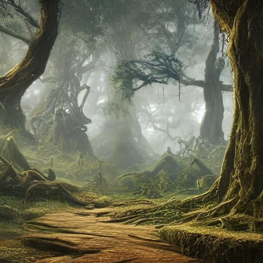 Shrek-Grug Hybrid Creature in Mystical Forest