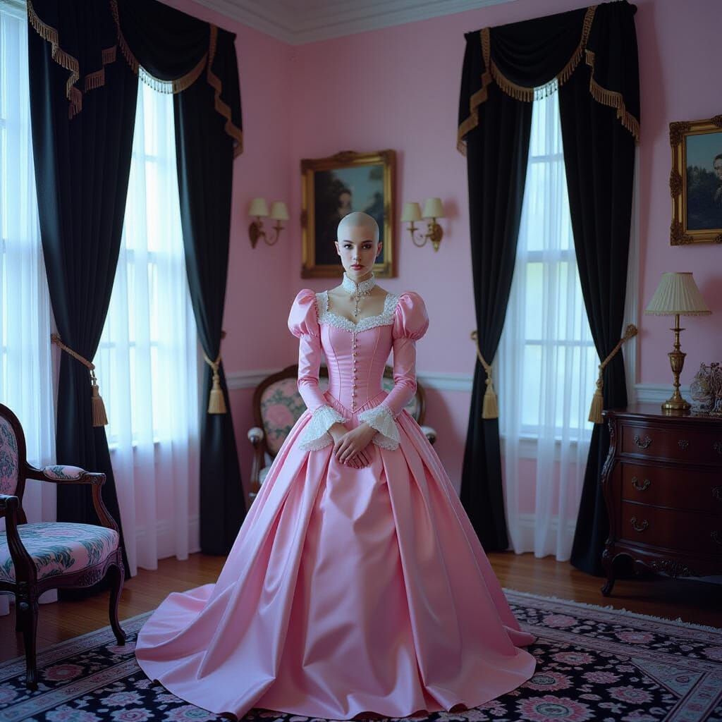 Pastel Goth Man in Victorian Style