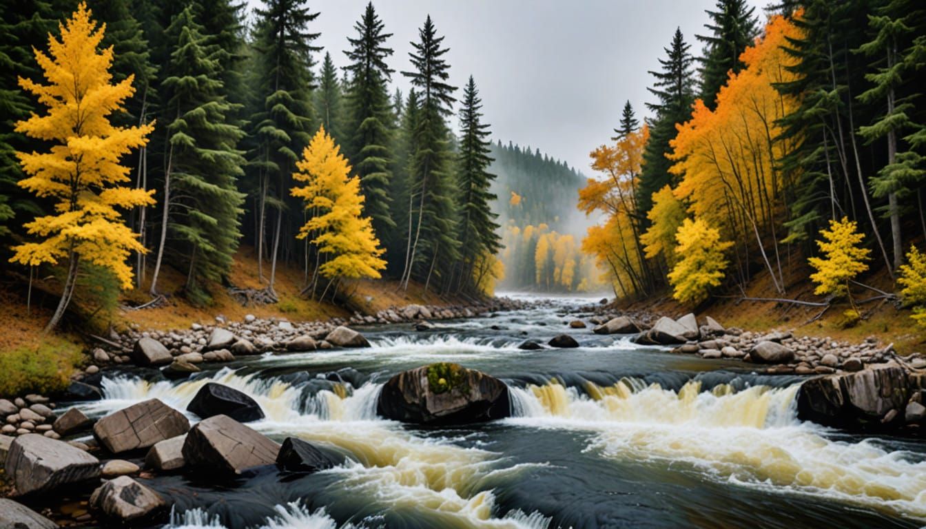 Foggy Quebec Forest Landscapes in Winter