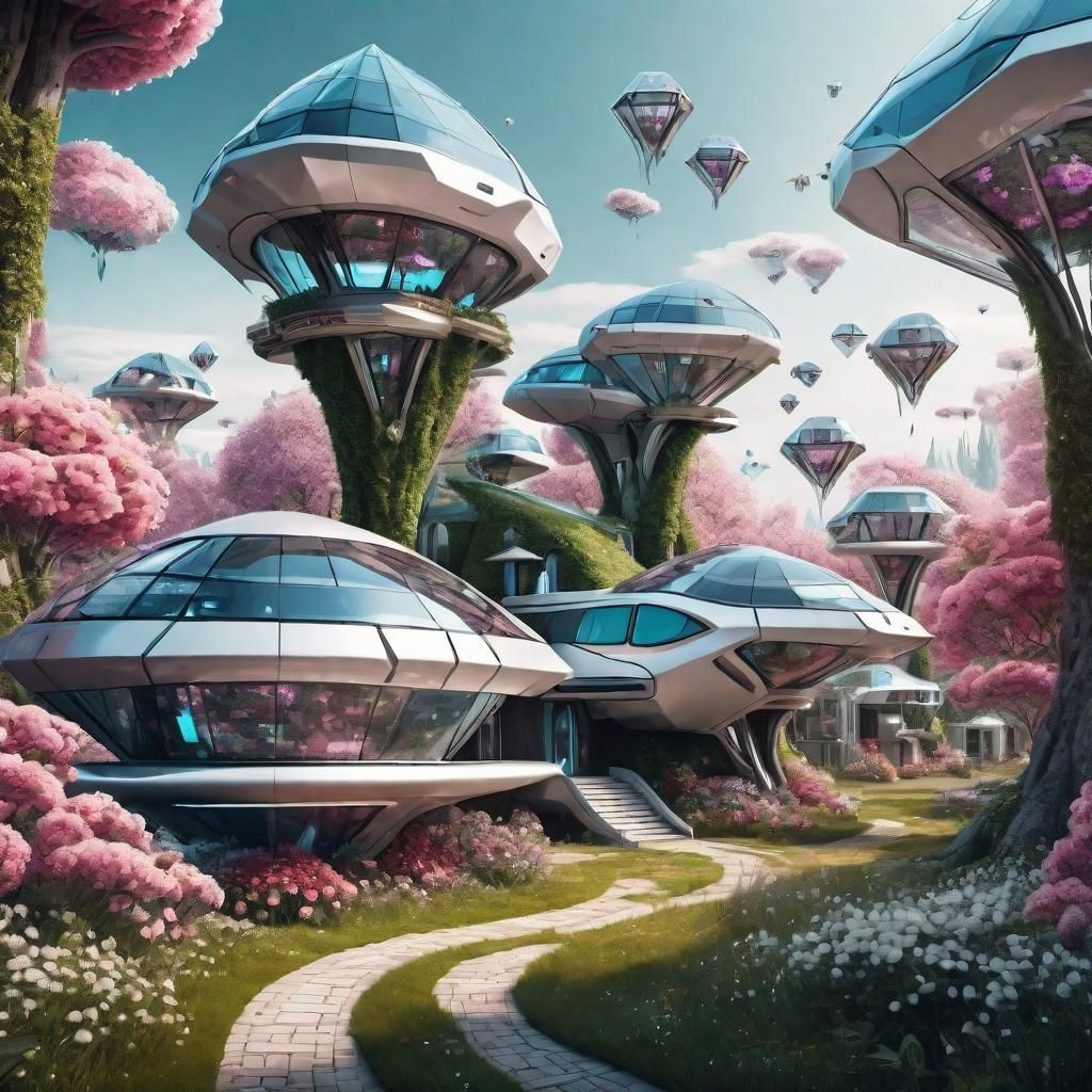 Self-sufficient ecological flying houses