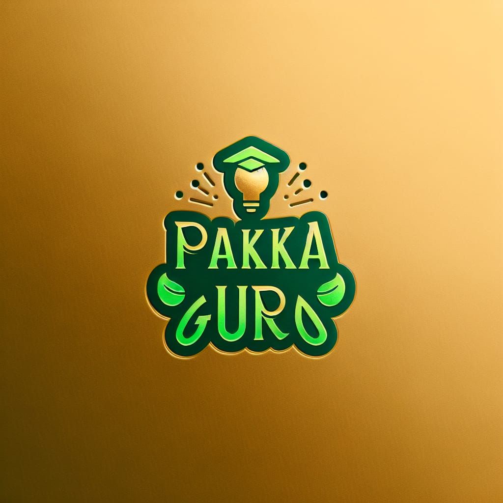 Pakka Guru Logo Design in Green and Gold