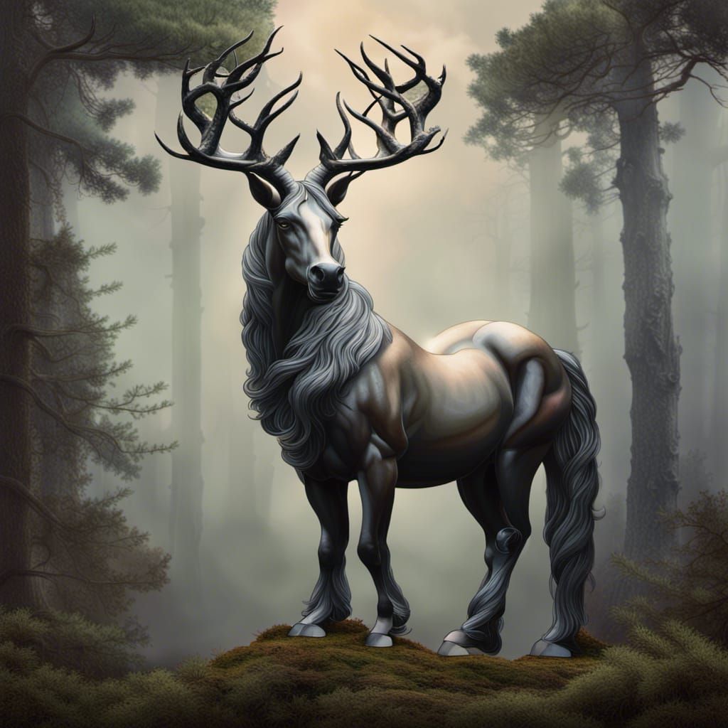 Majestic Centaur Portrait in Ethereal Bronze Style