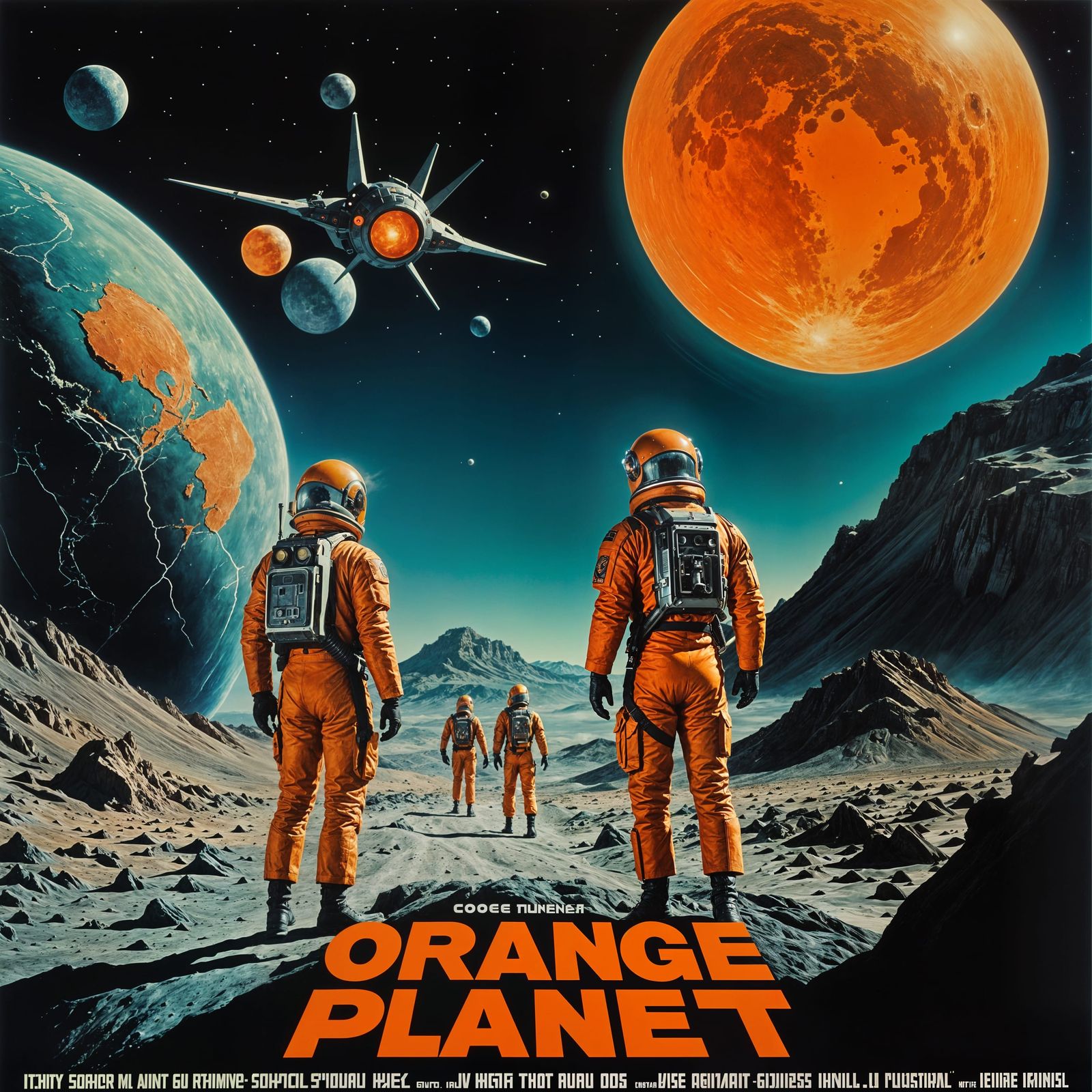 60s Sci-Fi Movie Poster: Orange Planet