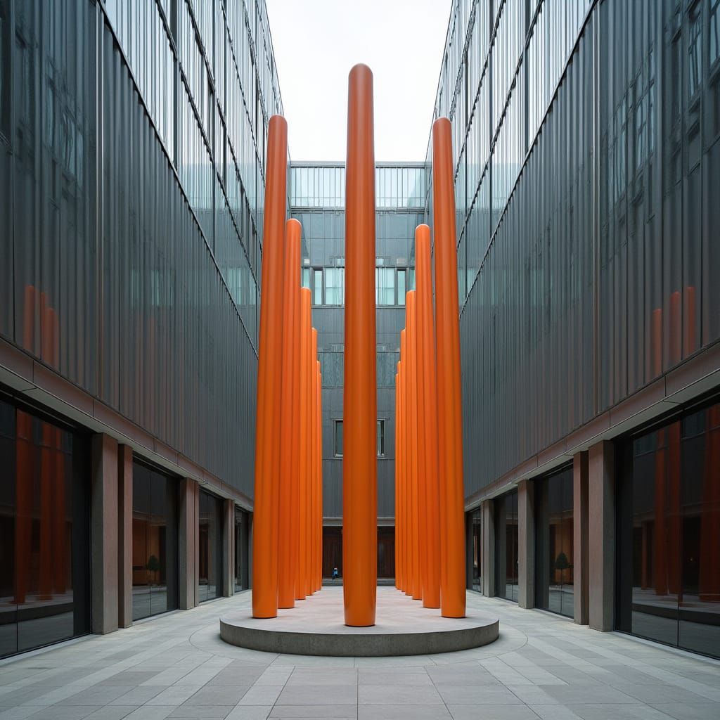 Elegant Courtyard Installation in Sleek Architecture