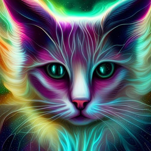 Ghost Cat in Dark Fantasy Style