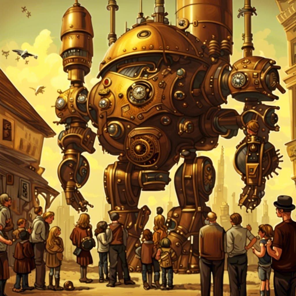 Steampunk Museum Showcasing Giant Wacky Robots