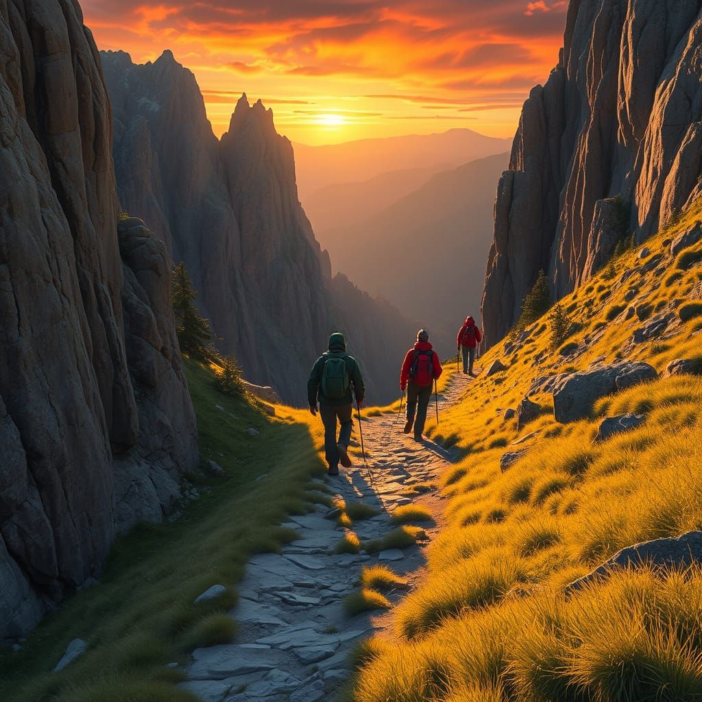 Golden Light on Alpine Peaks